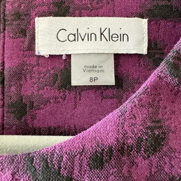 Calvin Klein Sheath Dress- black and purple-8P - Picture 3 of 3